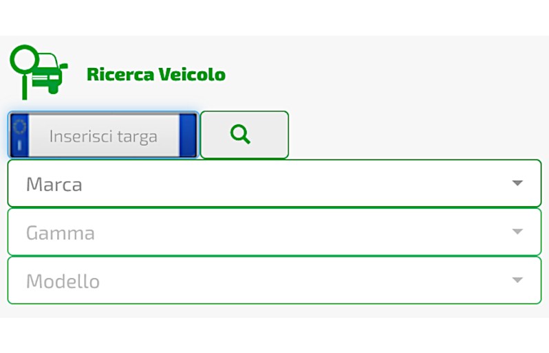 ricerca targa veicolo